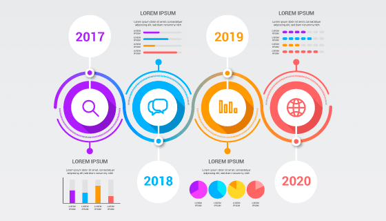 年度数据图表矢量素材(AI/EPS)