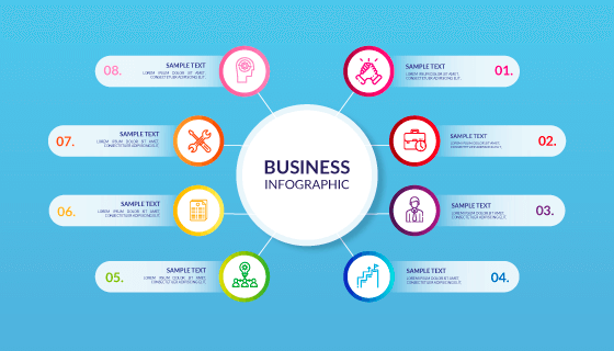 专业的商务信息图表矢量素材(AI/EPS)