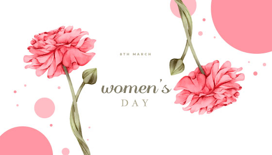 水彩玫瑰三八女神节矢量素材(AI/EPS)