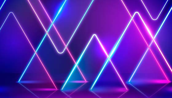 几何图形霓虹灯背景矢量素材(AI/EPS)