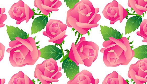 玫瑰花图案背景矢量素材(EPS)