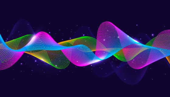 抽象多彩波浪背景矢量素材(AI/EPS)