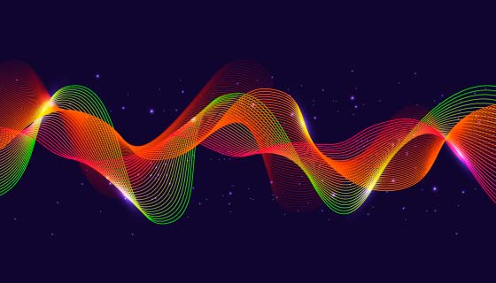 抽象多彩波浪背景矢量素材(AI/EPS)