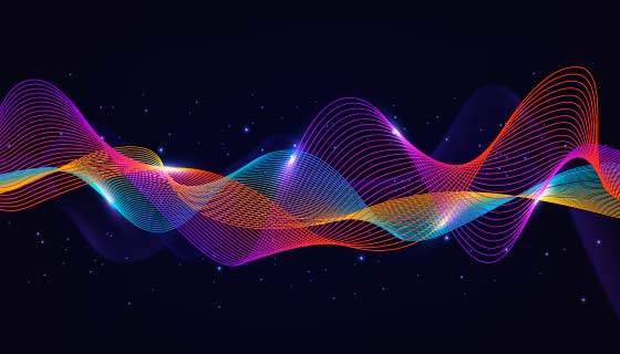 抽象多彩波浪背景矢量素材(AI/EPS)