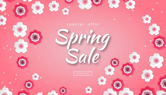 花朵设计春天促销背景矢量素材(AI/EPS/PNG)