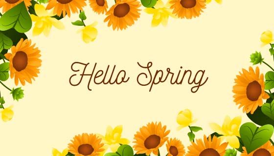 向日葵设计春天背景矢量素材(AI/EPS/PNG)