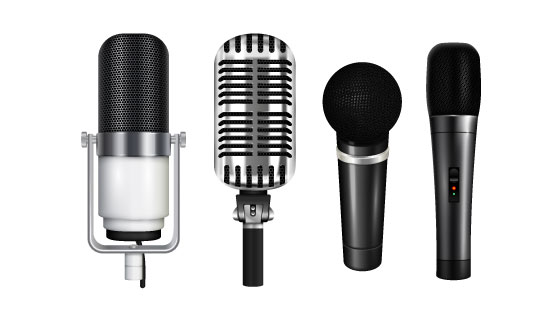4种麦克风矢量素材(EPS/PNG)