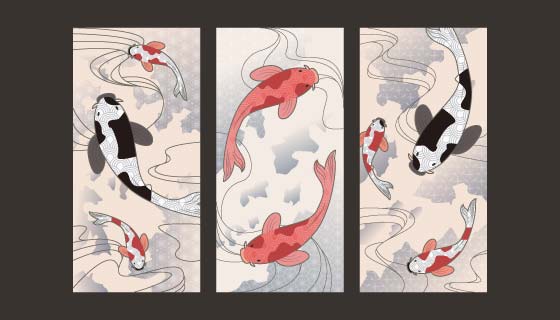 简约的金鱼封面设计矢量素材(AI/EPS)