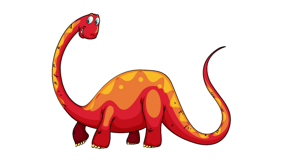 手绘可爱恐龙矢量素材(EPS/PNG)