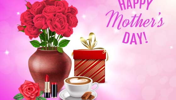 玫瑰花口红女神节矢量素材(EPS)