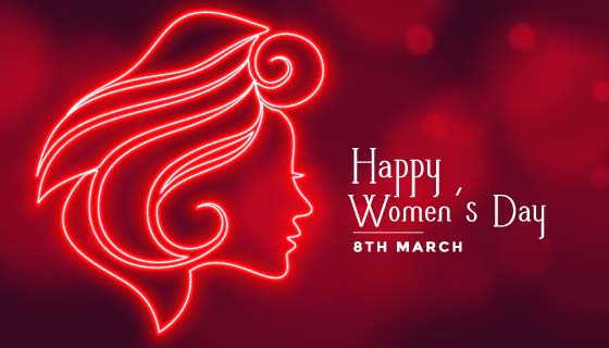 漂亮女生侧脸设计女神节贺卡矢量素材(EPS)