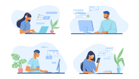 正在工作的白领矢量素材(EPS/PNG)