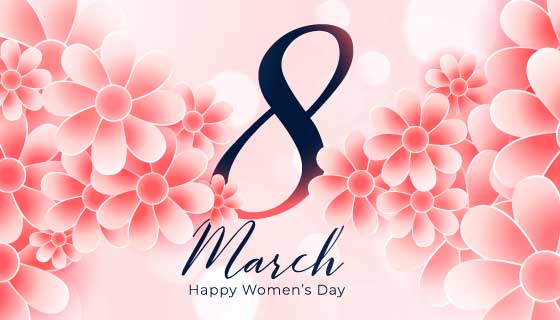 粉色漂亮花朵女神节背景矢量素材(EPS)