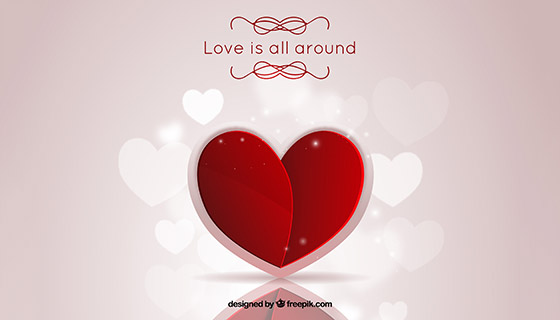 可爱的心形背景矢量素材(EPS/AI)