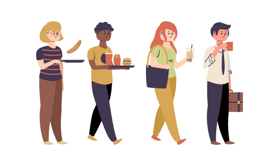 正在进餐的人们矢量素材(AI/EPS/PNG)