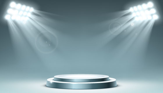 聚光灯照亮的圆形讲台矢量素材(EPS)