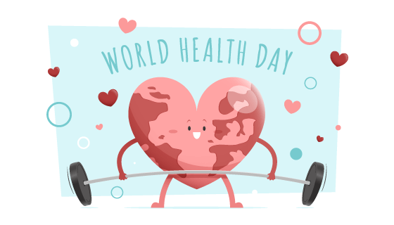 举重的地球设计世界卫生日矢量素材(AI/EPS)