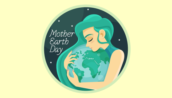 母亲抱着地球世界地球日矢量素材(AI/EPS)