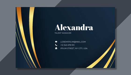 金色线条名片矢量素材(AI/EPS)