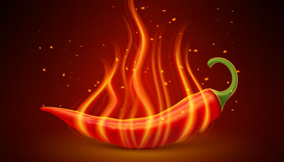 创意火焰辣椒设计矢量素材(EPS)