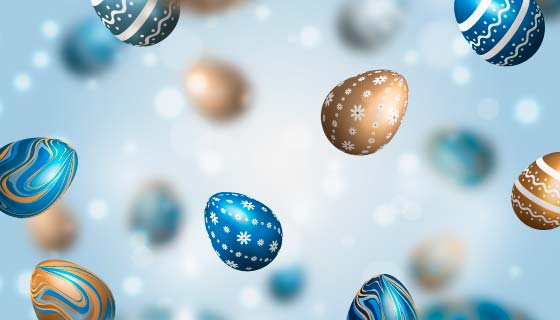 模糊风格彩蛋复活节快乐矢量素材(AI/EPS)