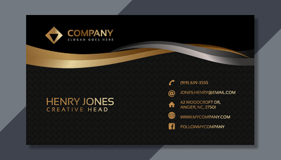 黑金色设计精美名片矢量素材(EPS)