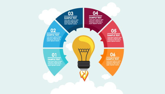 抽象多彩的销售图表矢量素材(EPS)