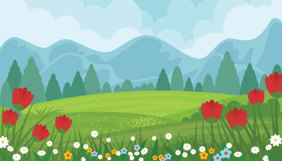 美丽的春天景色矢量素材(AI/EPS)