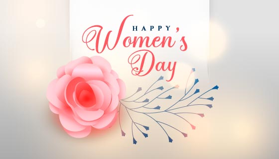 粉色玫瑰设计女神节快乐矢量素材(EPS)