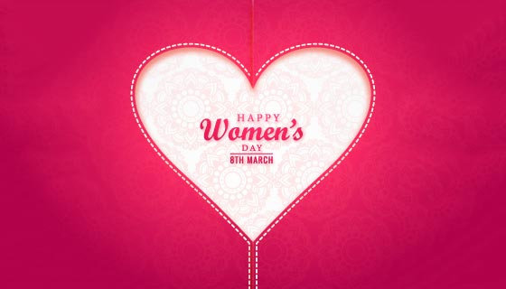 创意心形设计女神节快乐矢量素材(EPS)