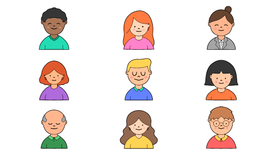 手绘人物头像矢量素材(AI/EPS/PNG)