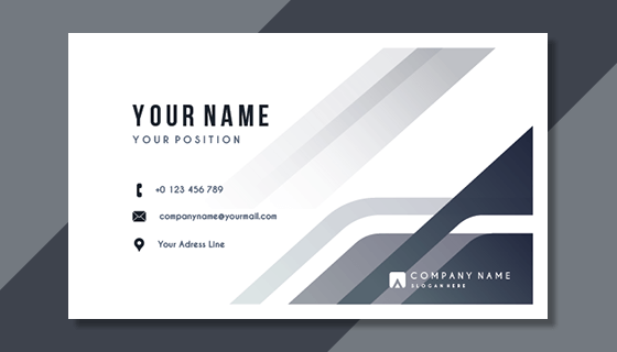 抽象风格灰色精美名片矢量素材(AI/EPS)