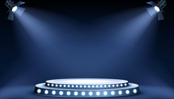 聚光灯照亮的圆形舞台矢量素材(EPS)