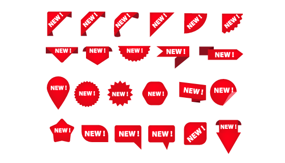 各种各样的new标签角标矢量素材(EPS/PNG)