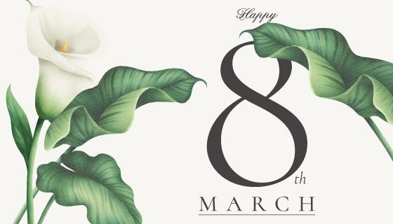 百合花设计女神节快乐矢量素材(EPS)