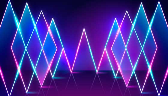 炫彩霓虹灯背景矢量素材(AI/EPS)