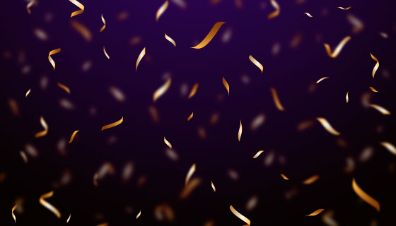 逼真的金色纸屑背景矢量素材(AI/EPS/PNG)