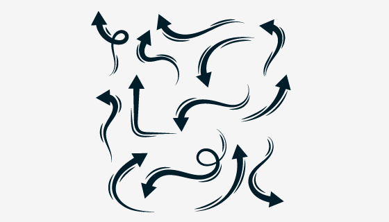 涂鸦风格黑色箭头矢量素材(EPS/PNG)