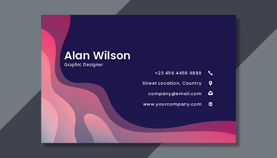 抽象流体形状精美名片矢量素材(AI/EPS)