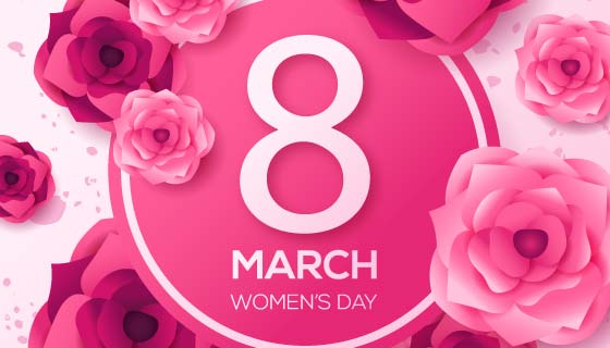 漂亮玫瑰花设计女神节矢量素材(AI/EPS)