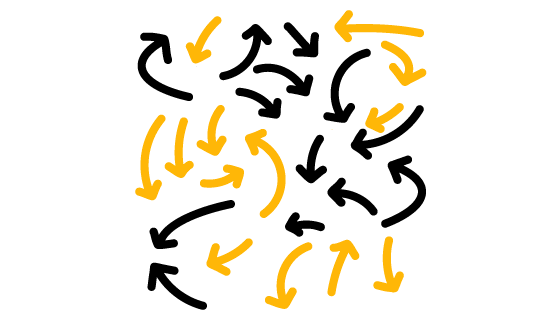 手绘黄色黑色箭头矢量素材(EPS/PNG)