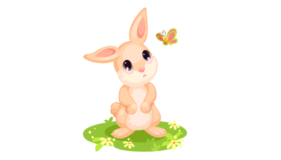 卡通风格可爱兔子矢量素材(EPS/PNG)
