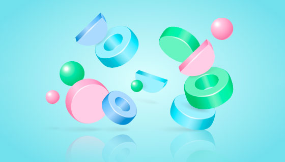 3D几何物体背景矢量素材(AI/EPS)