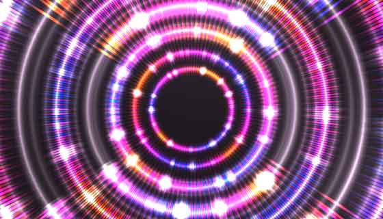 闪耀的霓虹灯光圈背景矢量素材(AI/EPS)