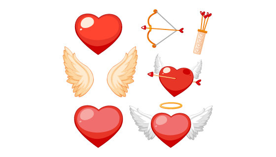 情人节爱心元素矢量素材(EPS/PNG)