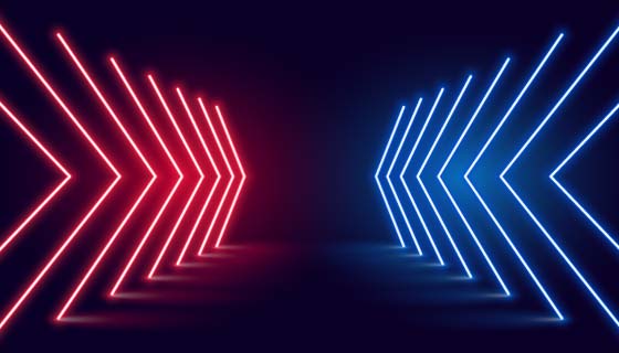 霓虹灯箭头背景矢量素材(EPS)