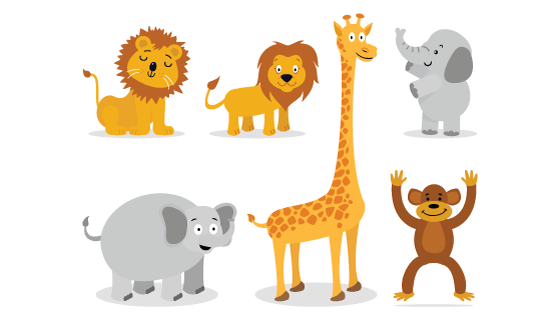 手绘风格可爱动物矢量素材(AI/SVG)