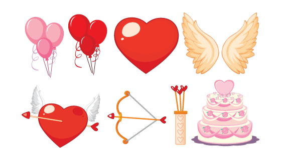情人节爱情元素矢量素材(EPS/PNG)