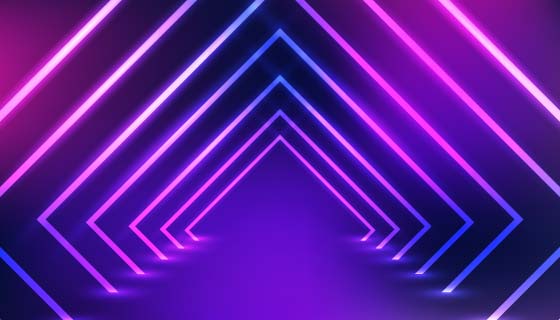 炫彩霓虹灯舞台矢量素材(AI/EPS)