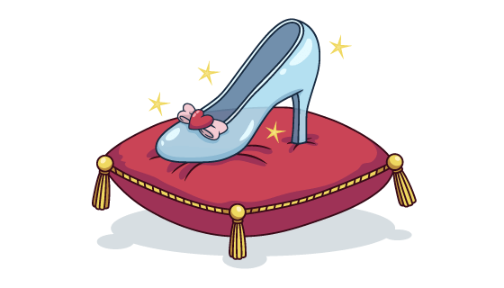 手绘风格水晶鞋矢量素材(AI/EPS/PNG)